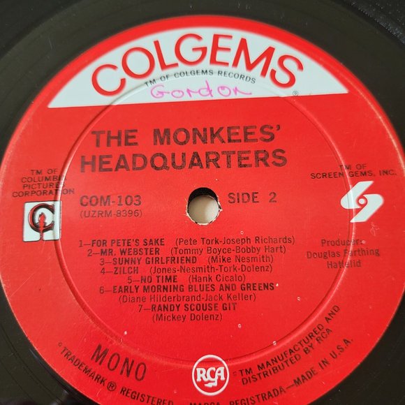 THE MONKEES Headquarters LP Vinyl 1967 Colgems Records COM-103 Shrink Wrap LP9 - Picture 6 of 9